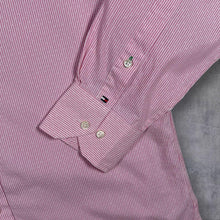 Load image into Gallery viewer, Tommy Hilfiger Mens Pink Pinstripe Shirt 15.5 32/33 Formal Business Long Sleeve
