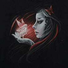 Load image into Gallery viewer, Early 00's Spiral Direct Goth Fantasy Fairy Graphic Black Cotton T-Shirt
