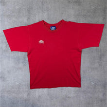 Load image into Gallery viewer, Early 00's Umbro Classic Embroidered Mini Logo Red Cotton Short Sleeve T-Shirt
