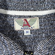 Load image into Gallery viewer, Vintage 90's Aquila Grey Black Navy Cotton 1/4 Zip Long Sleeve Pullover Shirt
