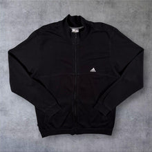 Load image into Gallery viewer, Vintage Y2K Adidas Black Full Zip Track Jacket Sweatshirt Small Logo Mens Large

