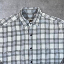 Load image into Gallery viewer, Vintage Saturdays Mens Grey Check Shirt Long Sleeve Y2K Retro
