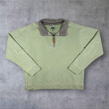 Load image into Gallery viewer, FatFace Originals Washed Green Surfer Heavy Cotton 1/4 Zip Pullover Sweatshirt
