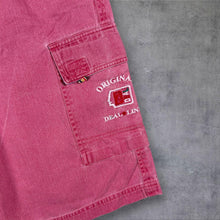 Load image into Gallery viewer, Vintage D.E.A.L. Deal Mens L Cargo Shorts Red Washed Cotton Baggy Y2K Utility Drawstring
