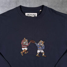 Load image into Gallery viewer, Early 00's Cotton Traders Embroidered Rugby Bulldog Navy Blue Crewneck Sweatshirt
