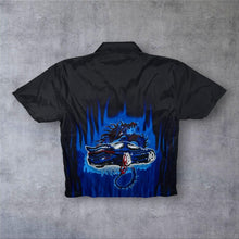 Load image into Gallery viewer, Early 00's Goth Y2K Tribal Dragon Car Graphic Black Short Sleeve Shirt
