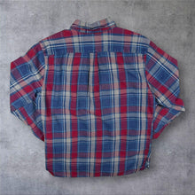 Load image into Gallery viewer, Levi's White Tab Blue Red Plaid Check Long Sleeve Cotton Shirt
