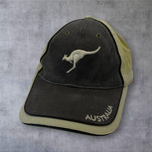 Load image into Gallery viewer, Vintage Y2K Australia Kangaroo Cap Two Tone Peak Strapback Hat
