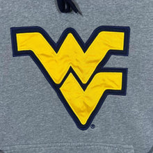 Load image into Gallery viewer, West Virginia Mountaineers Embroidered College Spellout Grey Pullover Hoodie
