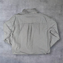 Load image into Gallery viewer, Levi's Black White Striped Gathered Ruched Long Sleeve Cotton Shirt
