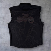 Load image into Gallery viewer, Harley Davidson MotorClothes Sleeveless Shirt L Black 1903 Biker Raw Edge Y2K
