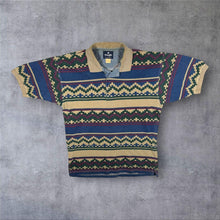 Load image into Gallery viewer, Vintage Wrangler Western Aztec Native American Patterned Short Sleeve Polo Shirt
