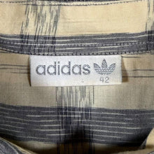 Load image into Gallery viewer, Vintage 90's Adidas Cream Grey Beige Check Cotton Short Sleeve Shirt

