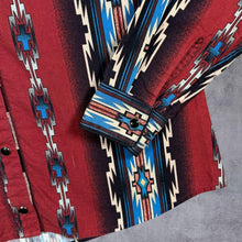 Load image into Gallery viewer, Vintage Panhandle Slim Cowboy Western Aztec Pattern Long Sleeve Collarless Popper Shirt
