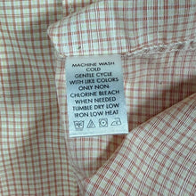 Load image into Gallery viewer, Calvin Klein Orange White Plaid Check Short Sleeve Cotton Button-Down Shirt
