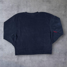 Load image into Gallery viewer, Early 00's Umbro Classic Embroidered Mini Logo Navy Blue Fleece V-Neck Sweatshirt
