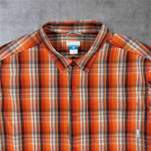 Load image into Gallery viewer, Columbia Omni Shade Mens XXL Shirt Orange Plaid Check Short Sleeve Outdoor 2XL
