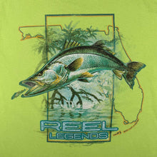 Load image into Gallery viewer, Reel Legends Fishing Fish Wildlife Graphic Lime Green Cotton T-Shirt
