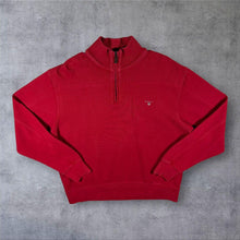 Load image into Gallery viewer, GANT Classic Embroidered Mini Logo Red 1/4 Zip Pullover Sweatshirt

