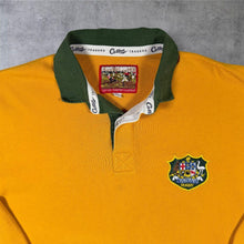 Load image into Gallery viewer, Vintage Cotton Traders Australia Rugby Wallabies Yellow Long Sleeve Polo Shirt
