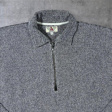 Load image into Gallery viewer, Vintage 90's Aquila Grey Black Navy Cotton 1/4 Zip Long Sleeve Pullover Shirt

