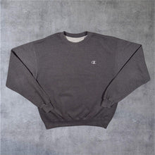 Load image into Gallery viewer, Champion Eco Classic Embroidered Mini Logo Grey Crewneck Sweatshirt
