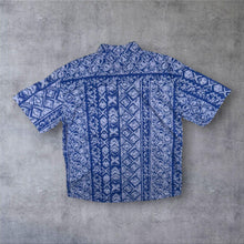 Load image into Gallery viewer, Quiksilver Y2K Shirt Mens L Blue Tribal AOP Surf Hawaiian Short Sleeve Vintage
