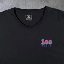 Load image into Gallery viewer, Lee Jeans Classic Logo Spellout Graphic Black Short Sleeve Cotton T-Shirt
