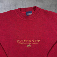 Load image into Gallery viewer, Vintage 90s The Sweater Shop Jumper Mens M Pure New Wool Made UK Burgundy
