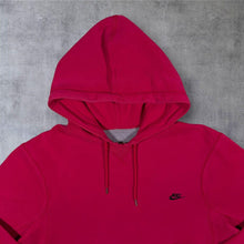 Load image into Gallery viewer, Nike Sportswear Red Classic Pullover Hoodie M Black Embroidered Swoosh

