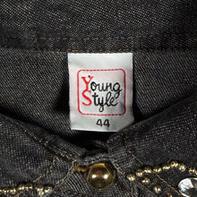 Load image into Gallery viewer, Vintage Young Style Cowboy Western Embellished Washed Black Grey Long Sleeve Shirt
