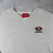 Load image into Gallery viewer, NFL San Francisco 49ers Football Embroidered Mini Logo Grey V-Neck Sweatshirt
