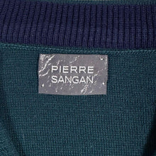Load image into Gallery viewer, Vintage Pierre Sangan Wool Blend Geometric V Neck Jumper Teal 80s 90s Large
