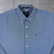 Load image into Gallery viewer, Nautica "Vintage Oxford" Classic Blue Cotton Long Sleeve Button-Down Shirt
