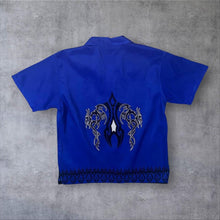 Load image into Gallery viewer, Vintage Y2K Goth Dragon Shirt Blue Tribal Skater Rave 90s
