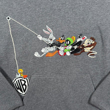 Load image into Gallery viewer, Vintage Warner Bros. Looney Tunes Embroidered Character Grey Hoodie
