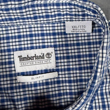Load image into Gallery viewer, Timberland "Slim Fit" Blue White Check Cotton Long Sleeve Button-Down Shirt
