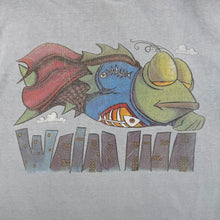 Load image into Gallery viewer, Vintage Weird Fish Superhero Cartoon Graphic Faded Grey Cotton T-Shirt
