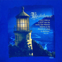 Load image into Gallery viewer, Early 00’s Delta Lighthouse Religious Quote John 12:46 Souvenir Graphic T-Shirt
