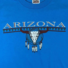 Load image into Gallery viewer, Vintage Tultex Arizona Cowskull Dreamcatcher Souvenir Graphic Blue T-Shirt
