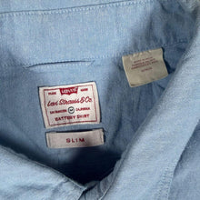 Load image into Gallery viewer, Levis Battery Shirt Mens M Light Blue Slim Fit Housemark Oxford Long Sleeve
