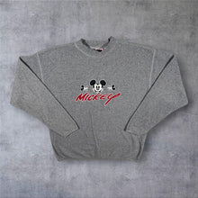 Load image into Gallery viewer, Vintage Mickey Inc. Disney "Mickey" Embroidered Grey Fleece Sweatshirt
