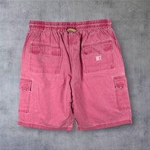 Load image into Gallery viewer, Vintage D.E.A.L. Deal Mens L Cargo Shorts Red Washed Cotton Baggy Y2K Utility Drawstring
