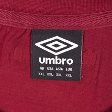 Load image into Gallery viewer, Umbro England Rugby Embroidered Crest Logo Red Navy Blue Raglan T-Shirt
