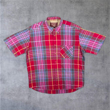 Load image into Gallery viewer, Vintage Marlboro Classics Red Blue Multi Check Short Sleeve Button-Down Cotton Shirt
