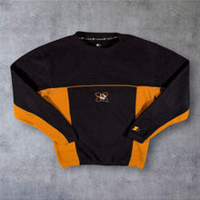 Load image into Gallery viewer, Vintage Starter NCAA Missouri Tigers Mini Logo College Black Yellow Fleece Sweatshirt
