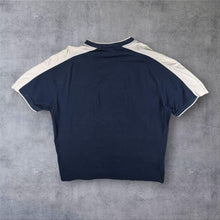 Load image into Gallery viewer, Vintage Nike Y2K V Neck T Shirt XL Navy White Spellout Swoosh 00s Jersey
