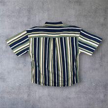 Load image into Gallery viewer, Vintage 90s Natural Issue Striped Shirt L Navy Green Preppy Button Down
