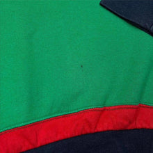 Load image into Gallery viewer, Vintage 90s Green Colour Block Graphic Sweatshirt Mock Neck Oversized Medium
