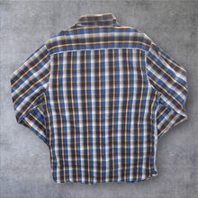Load image into Gallery viewer, Levi's "Original Workshirt" Brown Blue Plaid Check Long Sleeve Flannel Cotton Shirt
